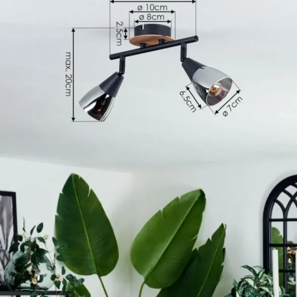 hofstein Plafonnier Leteque Écru, Noir, 2 lumières* Lampes Modernes