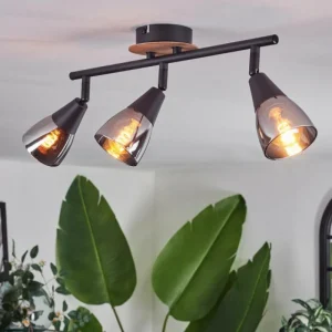 hofstein Plafonnier Leteque Écru, Noir, 3 lumières* Lampes Modernes