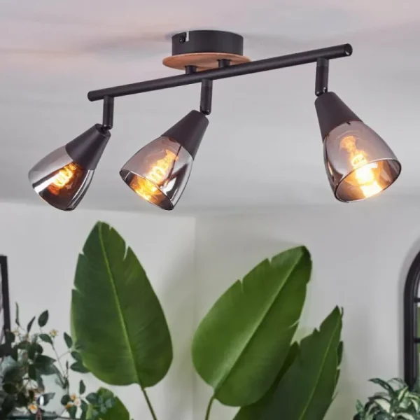hofstein Plafonnier Leteque Écru, Noir, 3 lumières* Lampes Modernes