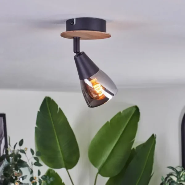hofstein Plafonnier Leteque Écru, Noir, 1 lumière* Lampes Modernes