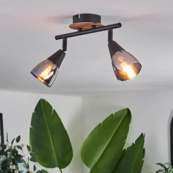 hofstein Plafonnier Leteque Écru, Noir, 2 lumières* Lampes Modernes