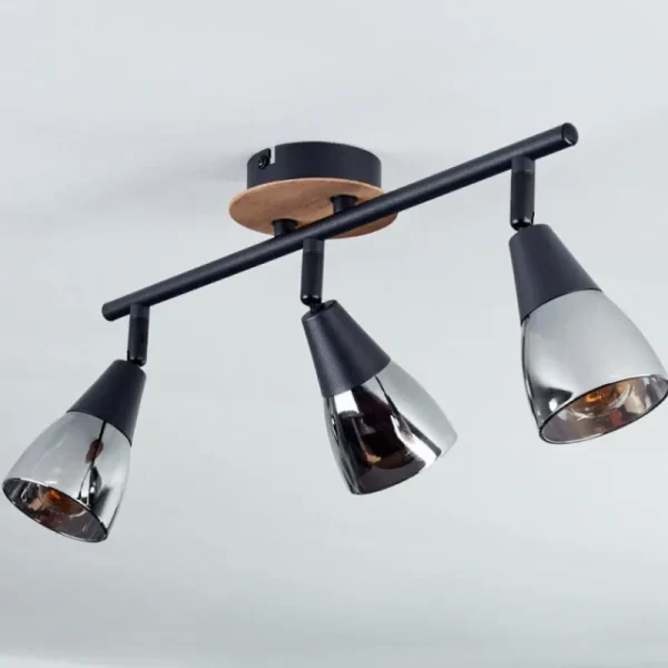 hofstein Plafonnier Leteque Écru, Noir, 3 lumières* Lampes Modernes