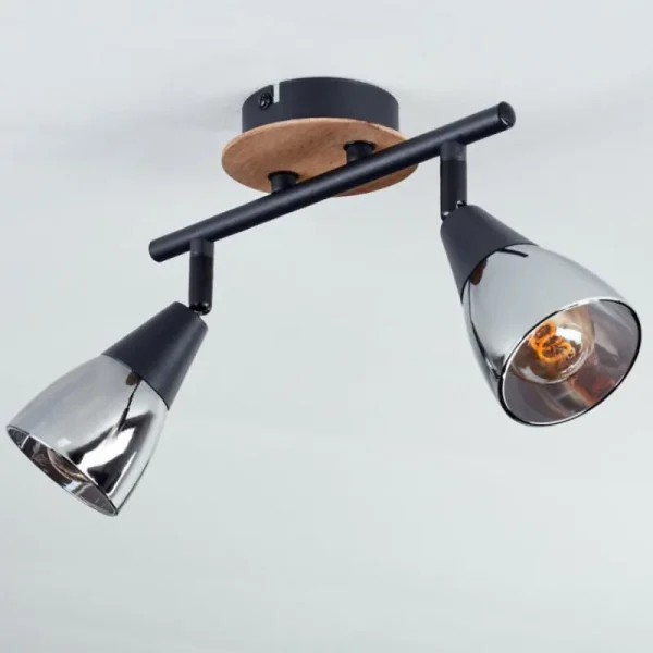 hofstein Plafonnier Leteque Écru, Noir, 2 lumières* Lampes Modernes