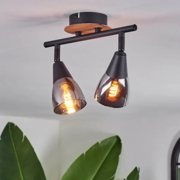 hofstein Plafonnier Leteque Écru, Noir, 2 lumières* Lampes Modernes