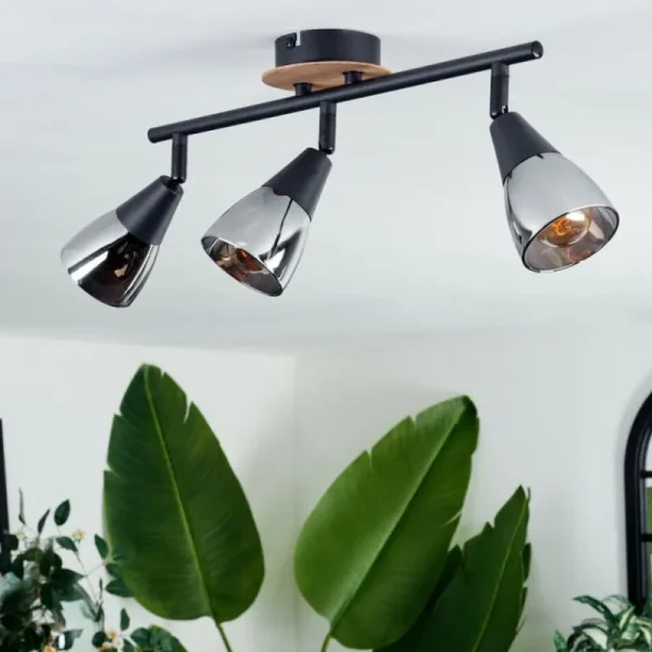 hofstein Plafonnier Leteque Écru, Noir, 3 lumières* Lampes Modernes