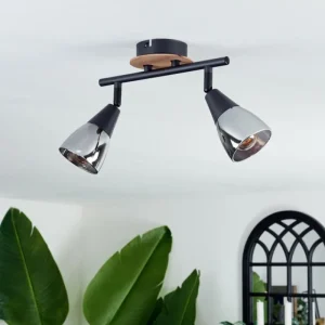 hofstein Plafonnier Leteque Écru, Noir, 2 lumières* Lampes Modernes