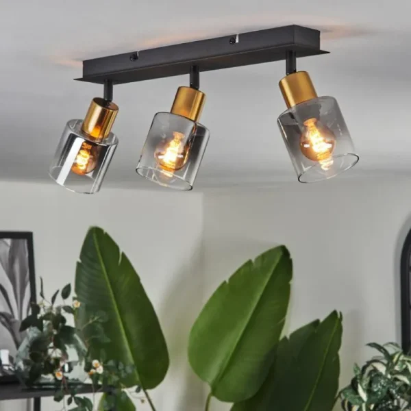 hofstein Plafonnier Leteque Noir, 3 lumières* Lampes Modernes