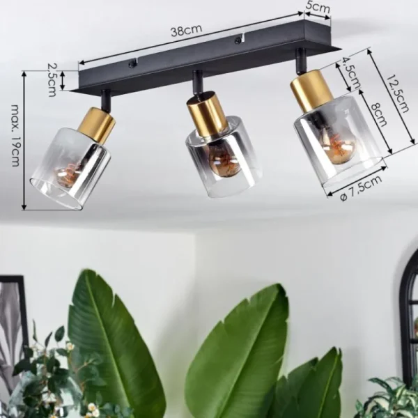 hofstein Plafonnier Leteque Noir, 3 lumières* Lampes Modernes