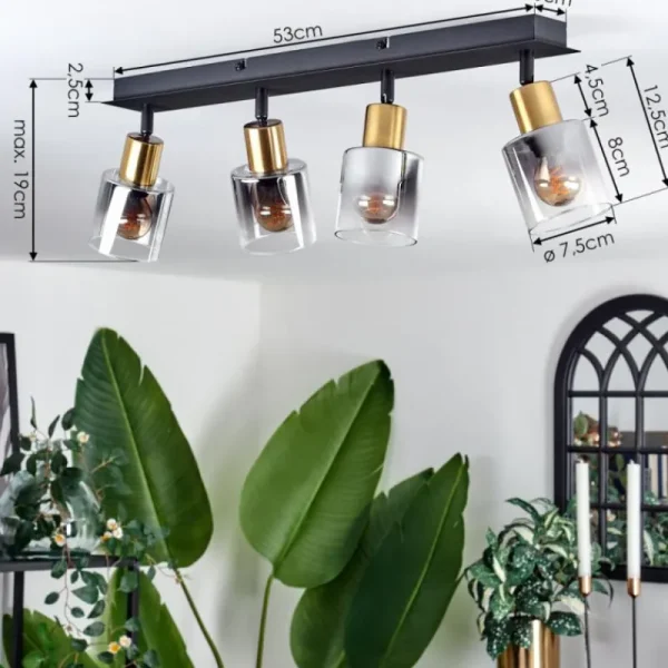hofstein Plafonnier Leteque Noir, 4 lumières* Lampes Modernes