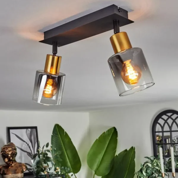 hofstein Plafonnier Leteque Noir, 2 lumières* Lampes Modernes