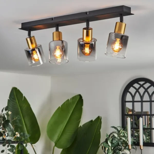 hofstein Plafonnier Leteque Noir, 4 lumières* Lampes Modernes