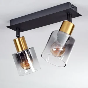 hofstein Plafonnier Leteque Noir, 2 lumières* Lampes Modernes