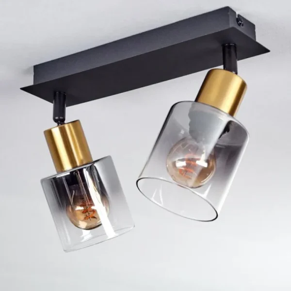 hofstein Plafonnier Leteque Noir, 2 lumières* Lampes Modernes