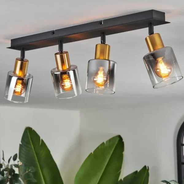 hofstein Plafonnier Leteque Noir, 4 lumières* Lampes Modernes