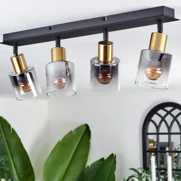 hofstein Plafonnier Leteque Noir, 4 lumières* Lampes Modernes