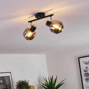 hofstein Plafonnier Lexington Chrome, Noir, 2 lumières* Lampes Modernes