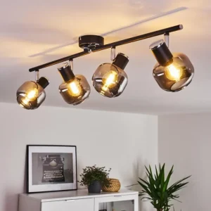 hofstein Plafonnier Lexington Chrome, Noir, 4 lumières* Lampes Modernes