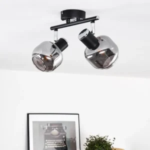 hofstein Plafonnier Lexington Chrome, Noir, 2 lumières* Lampes Modernes