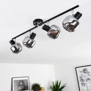 hofstein Plafonnier Lexington Chrome, Noir, 4 lumières* Lampes Modernes