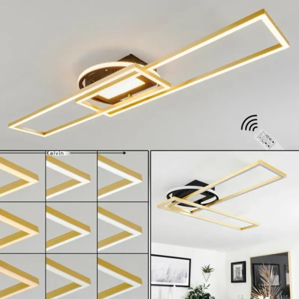 hofstein Plafonnier Lillavois LED Noir, 1 lumière, Télécommandes* Lampes Modernes