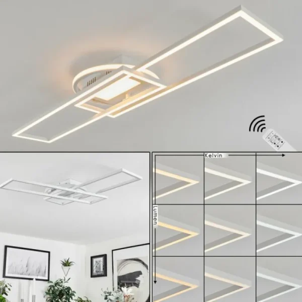 hofstein Plafonnier Lillavois LED Blanc, 1 lumière, Télécommandes* Lampes Modernes