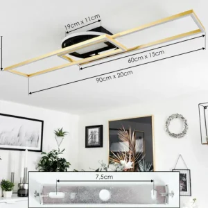 hofstein Plafonnier Lillavois LED Noir, 1 lumière, Télécommandes* Lampes Modernes