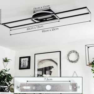 hofstein Plafonnier Lillavois LED Noir, 1 lumière, Télécommandes* Lampes Modernes