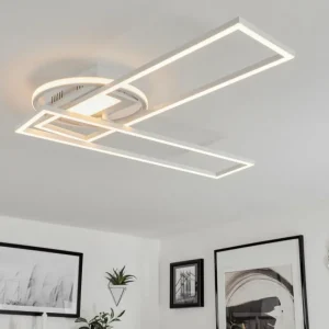hofstein Plafonnier Lillavois LED Blanc, 1 lumière, Télécommandes* Lampes Modernes