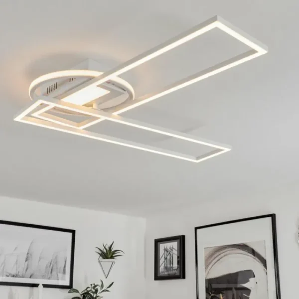 hofstein Plafonnier Lillavois LED Blanc, 1 lumière, Télécommandes* Lampes Modernes
