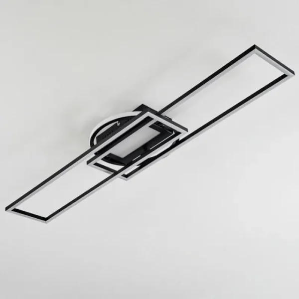hofstein Plafonnier Lillavois LED Noir, 1 lumière, Télécommandes* Lampes Modernes