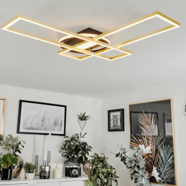 hofstein Plafonnier Lillavois LED Noir, 1 lumière, Télécommandes* Lampes Modernes