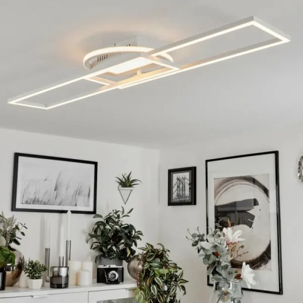 hofstein Plafonnier Lillavois LED Blanc, 1 lumière, Télécommandes* Lampes Modernes