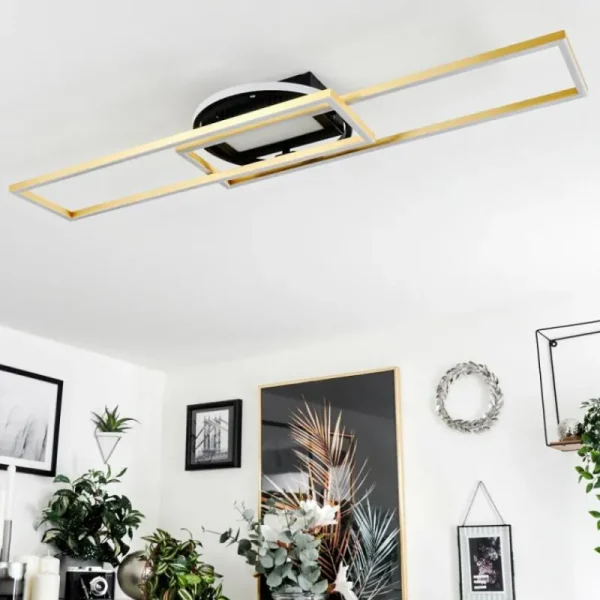 hofstein Plafonnier Lillavois LED Noir, 1 lumière, Télécommandes* Lampes Modernes