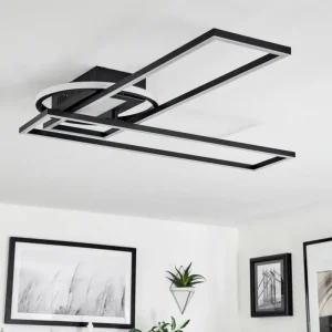 hofstein Plafonnier Lillavois LED Noir, 1 lumière, Télécommandes* Lampes Modernes