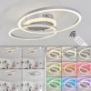 hofstein Plafonnier Lithgow LED Argenté, 2 lumières, Télécommandes, Changeur de couleurs* Lampes Modernes