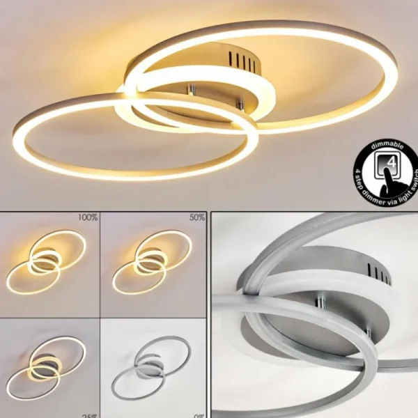 hofstein Plafonnier Lithgow LED Argenté, 1 lumière* Lampes Modernes