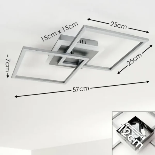 hofstein Plafonnier Lithgow LED Argenté, 1 lumière* Lampes Modernes