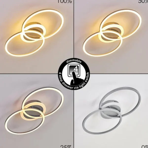 hofstein Plafonnier Lithgow LED Argenté, 1 lumière* Lampes Modernes