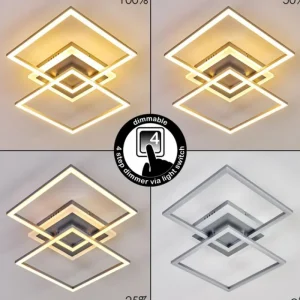 hofstein Plafonnier Lithgow LED Argenté, 1 lumière* Lampes Modernes