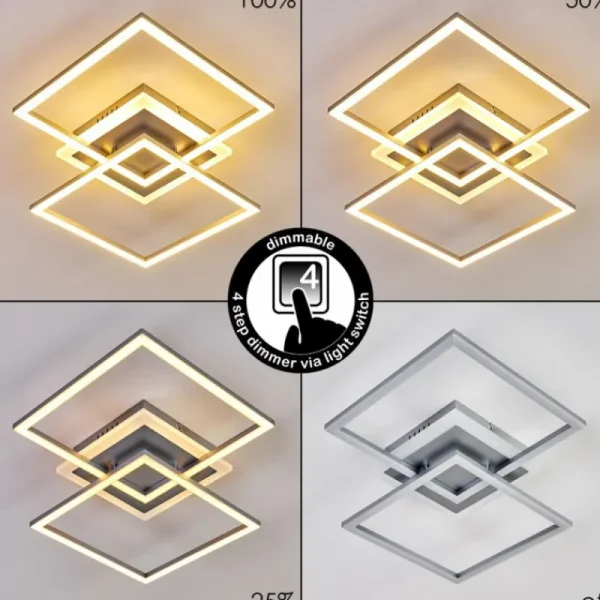 hofstein Plafonnier Lithgow LED Argenté, 1 lumière* Lampes Modernes