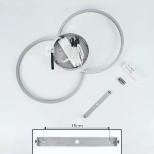 hofstein Plafonnier Lithgow LED Argenté, 2 lumières, Télécommandes, Changeur de couleurs* Lampes Modernes
