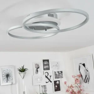 hofstein Plafonnier Lithgow LED Argenté, 2 lumières, Télécommandes, Changeur de couleurs* Lampes Modernes