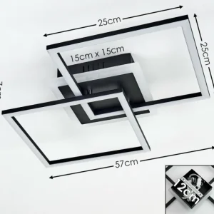 hofstein Plafonnier Lithgow LED Noir, 1 lumière* Lampes Modernes
