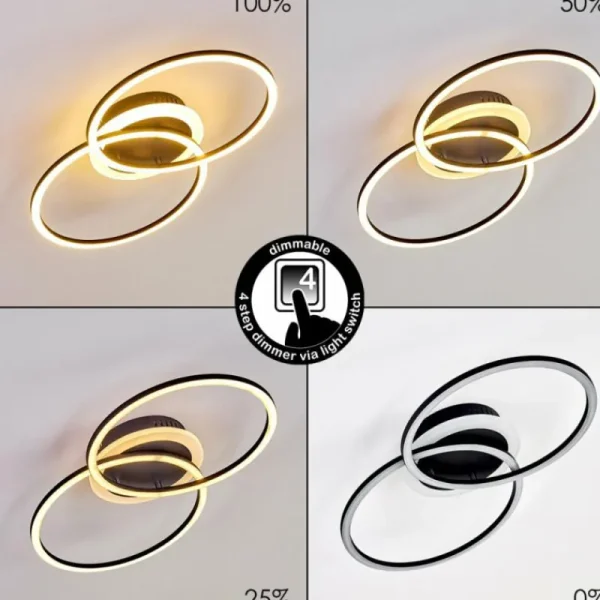 hofstein Plafonnier Lithgow LED Noir, 1 lumière* Lampes Modernes