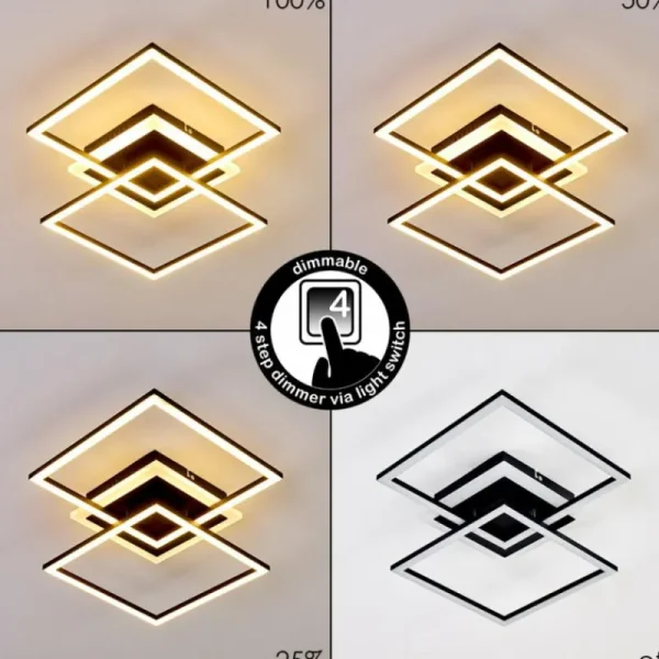 hofstein Plafonnier Lithgow LED Noir, 1 lumière* Lampes Modernes