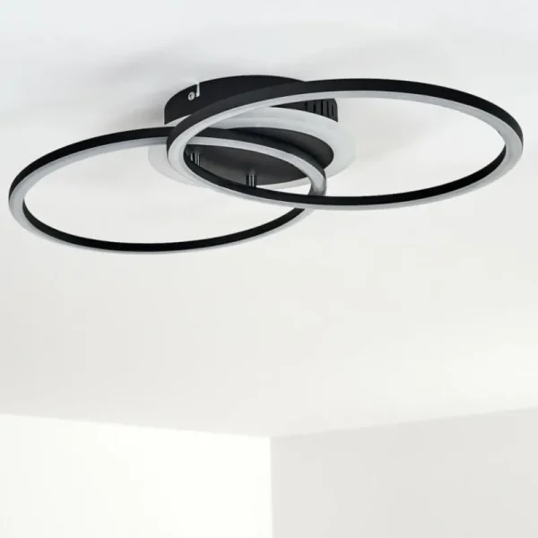 hofstein Plafonnier Lithgow LED Noir, 1 lumière* Lampes Modernes