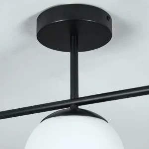 hofstein Plafonnier Litoral Noir, 3 lumières* Lampes En Verre