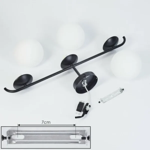 hofstein Plafonnier Litoral Noir, 3 lumières* Lampes En Verre