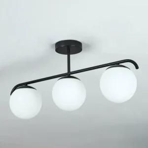 hofstein Plafonnier Litoral Noir, 3 lumières* Lampes En Verre