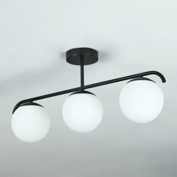 hofstein Plafonnier Litoral Noir, 3 lumières* Lampes En Verre